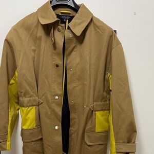 Topshop Men's Brown and Yellow Military Jacket